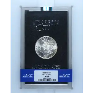 1883(CC) - 0.77oz Morgan Silver Dollar - GSA Hoard NGC MS64 (D-8)