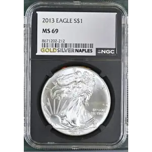 2013- 1oz Silver Eagle S$1 NGC MS69 (D10-B34)