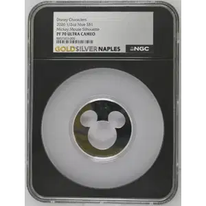 2026 - 0.5oz Mickey Mouse Silhouette Silver Coin - Niue $1 - NGC PF-70 (D-3) 2451/5000 (2)