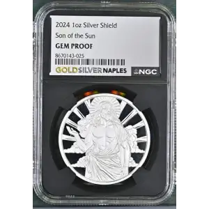2024 - 1oz Silver Shield - Son of the Sun - NGC GEM PROOF (S12B-B13)