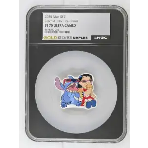2025 2oz Niue S$2 Stitch and Lilo - Ice Cream PF70 (OB-5)