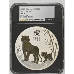 2026P - 1Kilo Year of the Tiger Silver Coin - Australia S$30 - NGC MS70 (D-7)