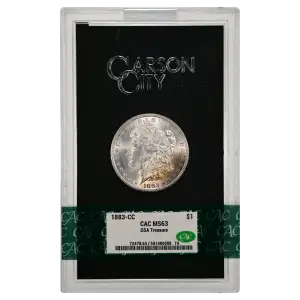 1883(CC) - 0.77oz Morgan Silver Dollar - GSA Treasure CAC MS63 (D-8)