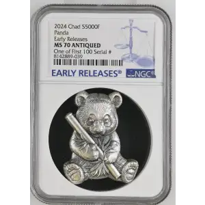 2024 1oz Chad S5000F - Panda ER One of First 100 - NGC MS70 ANTIQUED (S19A-B30)