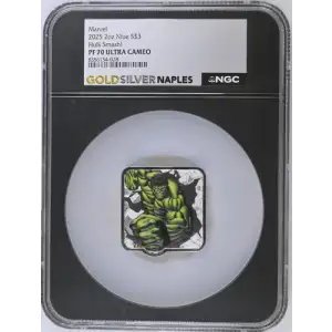 Marvel 2025 2oz Niue S$3 Hulk Smash! PF70 (OB-68)