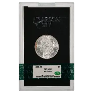 1882(CC) - 0.77oz Morgan Silver Dollar - GSA Treasure CAC MS62 (D-8)