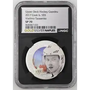 Upper Deck Hockey Grandeur - 1oz 2017 Cook Is. S$5 - Vladimir Tarasenko SP70 (D13-B14)