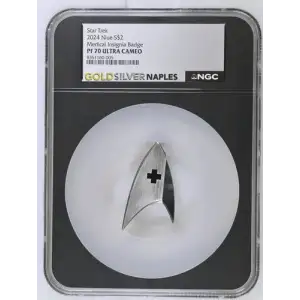 Star Trek 2024 1oz Niue S$2 Medical Insignia Badge PF70 (D-2)
