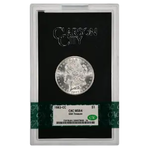 1883(CC) - 0.77oz Morgan Silver Dollar - GSA Treasure CAC MS64 (D-8)