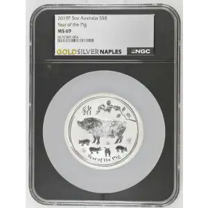 2019P 5oz Australia S$8 Year of the Pig MS69 (D-7)