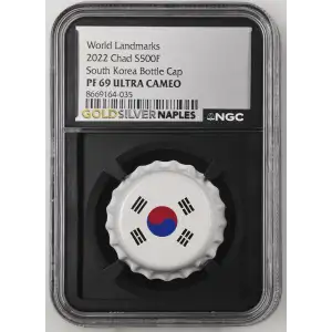 World Landmarks - 2022 6g Chad S500F - South Korea Bottle Cap - PF69 UC (D12-B3)