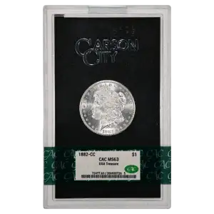 1882(CC) - 0.77oz Morgan Silver Dollar - GSA Treasure CAC MS63 (D-8)