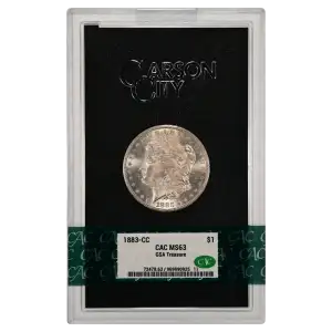 1883(CC) - 0.77oz Morgan Silver Dollar - GSA Treasure CAC MS63 (D-8)