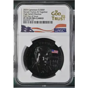 2024 1oz Cameroon S1000F Donald Trump-All Together HRO FDOI NGC PF70 (S19A-B30)