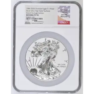 1986-2025 Overzize Eagle T-1 Proof Silver Ultra High Relief Grand Heritage Edition (B3)