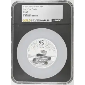 2025P 5oz S$8 Australia Year of the Snake MS70 (OB-92)