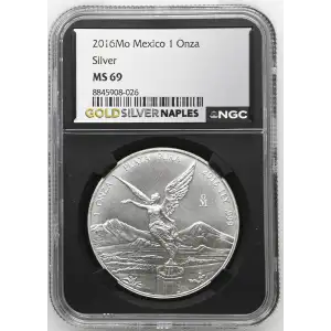 2016Mo - Mexico 1 Onza Silver Libertad - MS69 (S18A-B1)