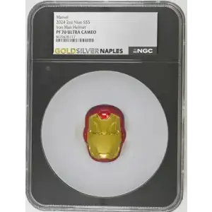 2024 2oz Niue S$5 Iron Man Helmet PF70 (D-3)