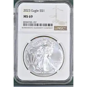 2023 - 1oz Silver Eagle S$1 NGC MS 69