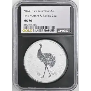 2024 P125 S$2 2oz AUSTRALIA EMU MOTHER & BABIES MS70 (D13-B16) (4)