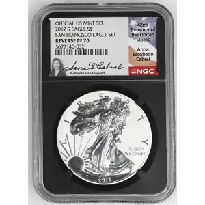 2012S - 1oz Silver Eagle San Francisco Eagle Set - S$1 NGC REV. PF70 (S20B-B10)