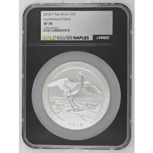 2018(P) - 5oz Silver Quarter - Cumberland Island SP70 (D-7)