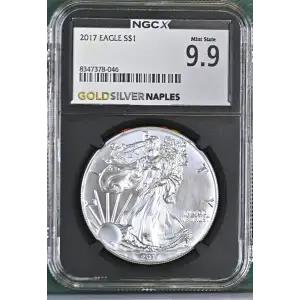 2017 - 1oz Silver Eagle S$1 NGC MS 9.9 (D10-B27)