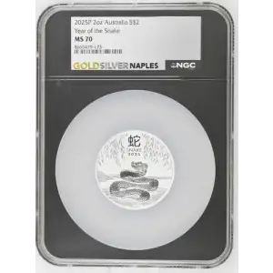 2025P 2oz S$2 Australia Year of the Snake MS70 (OB-96)