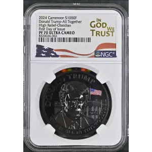 2024 1oz Cameroon S1000F Donald Trump-All Together HRO FDOI NGC PF70 (S19A-B30)