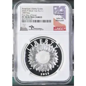 2025(P) - 1oz American Liberty Series Silver Medal - FDOI NGC PF70 UC (S19A-B30)