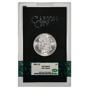 1882(CC) - 0.77oz Morgan Silver Dollar - GSA Treasure CAC MS62 (D-8)