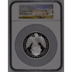 2019 5oz G. Britain S10PND Falcon Of the Plantagenets PF70 UC (D-7)