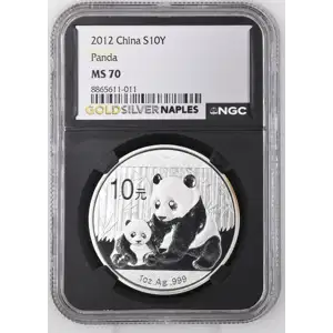 2012 - 1oz Panda Silver Coin - China 10Yn - NGC MS70 (S14-B15)