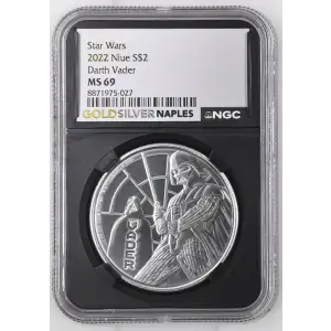 2022 - 1oz Darth Vader Silver Coin - Niue $2 - NGC MS69 (S14-B12)
