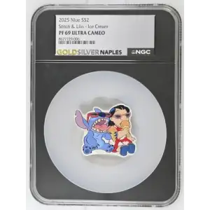 2025 1oz Niue S$2 Stitch and Lilo - Ice Cream PF69 (OB-159)