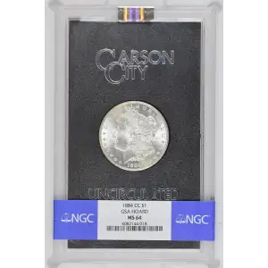 1884(CC) - 0.77oz Morgan Silver Dollar - GSA Hoard NGC MS64 (D-8)