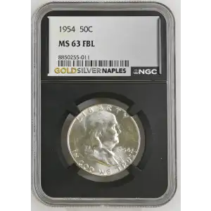 1954 - 0.3617oz Silver Franklin Half Dollar - NGC MS63 FBL (S13B-B14)