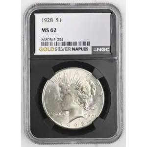 1928 $1 Peace Dollar MS62 (S18A - B1)
