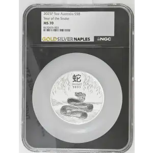 2025P 5oz Australia S$8 Year of the Snake MS70 (D-7)