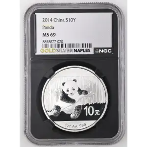 2014 - 1oz Panda Silver Coin - China 10Yn - NGC MS69 (S18A-B22)