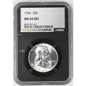 1956 - 0.3617oz Silver Franklin Half Dollar - NGC MS64 FBL (S13B-B9) (2)