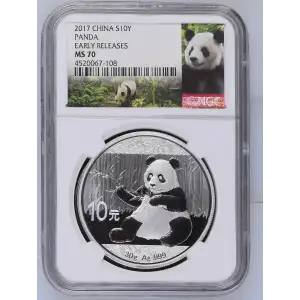 2017 - 30g China Panda S10Y - Early Releases NGC MS70 (S12B-B12)
