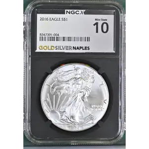 2016 - 1oz Silver Eagle S$1 NGC MS10 (D10-B26)