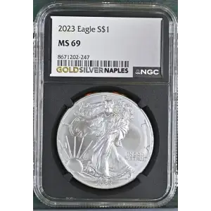 2023 - 1oz Silver Eagle S$1 NGC MS69 (D10-B11)