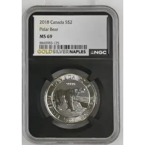 2018 - 0.5oz Polar Bear Silver Coin - Canada S$2 - NGC MS69 (D12-B13) (3)