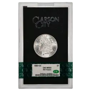 1883(CC) - 0.77oz Morgan Silver Dollar - GSA Treasure CAC MS64 (D-8)