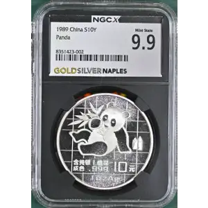1989 1 oz China S10Y Panda NGC MS 9.9(S19A-B10)