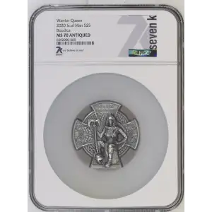 Warrior Queen 2020 3oz Is. of Man S5PNDS Boudica MS70 ANTIQUED (D-7)