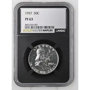 1957 - 0.3617oz Silver Franklin Half Dollar - NGC PF63 (S13B-B19)