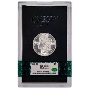 1883(CC) - 0.77oz Morgan Silver Dollar - GSA Treasure CAC MS63 (D-8)